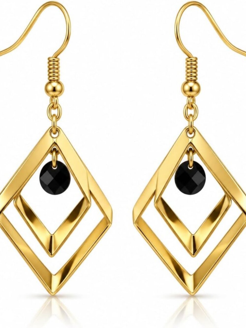 Elegant 14k Gold Dangle Earrings for Women - Stylish Drop Geometry Jewelry